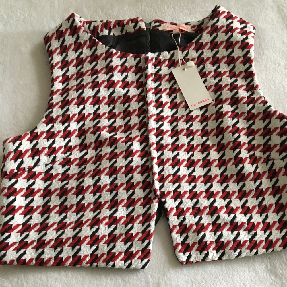 Houndstooth crop top from Nasty Gal, NWT